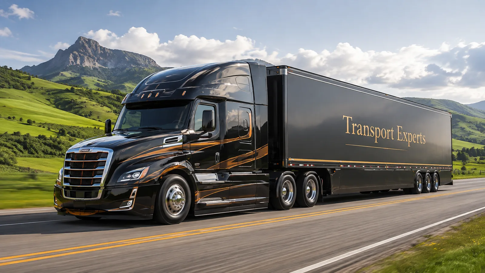 Enclosed auto transport truck on a highway.